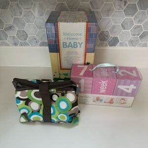 👶🏻 NWT Welcome Home Baby Decorative Box keepsake box age blocks accesories kit
